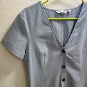 Light Blue Button-Up Dress